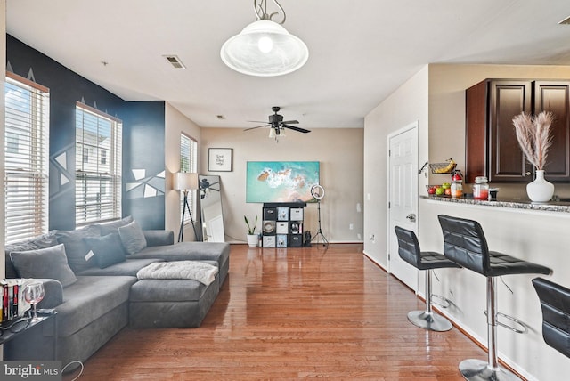 361 Union St, Trenton, NJ 08611 - living area with light wood-style floors and a ceiling fan