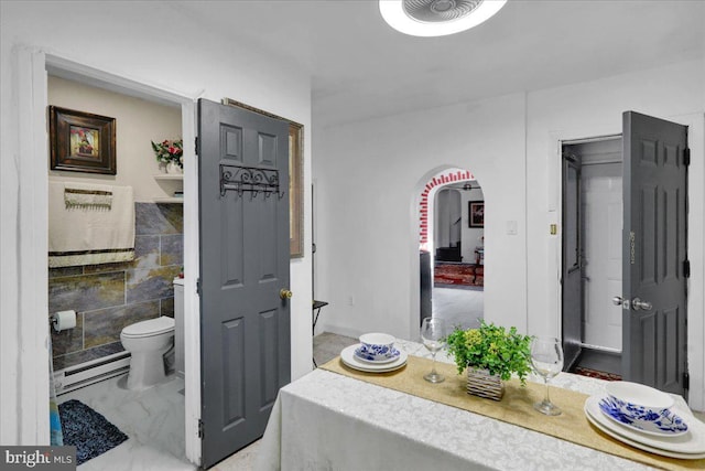 542 S 12th St, Reading, PA 19602 - bathroom featuring toilet and marble finish floors