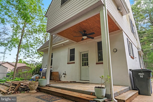 819 Elwood Rd, Hammonton, NJ 08037 - wooden terrace with a ceiling fan