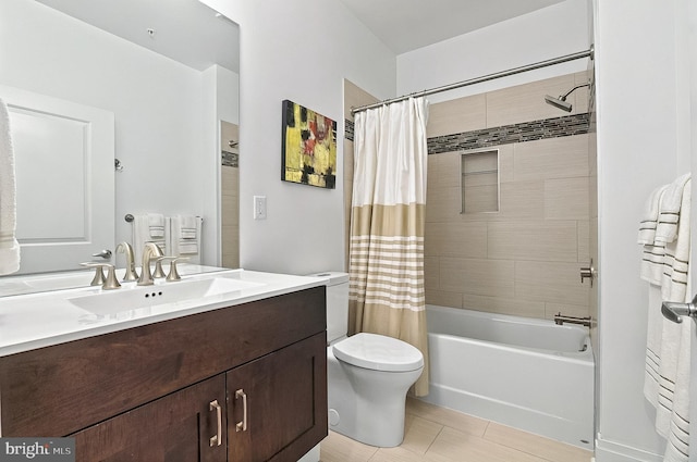 41 W Lemon St Unit 505, Lancaster, PA 17603 - bathroom with vanity, shower / bath combo with shower curtain, toilet, and tile patterned floors
