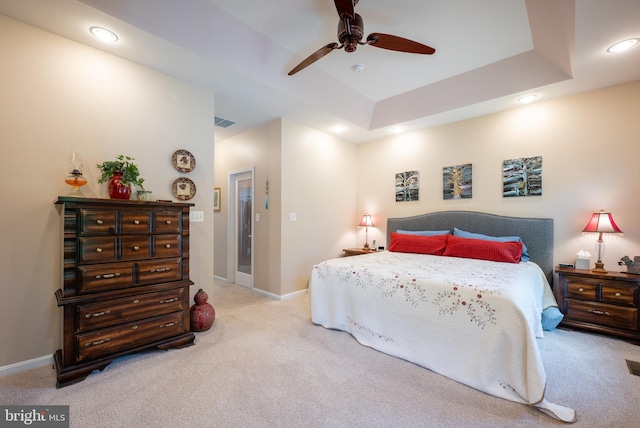 3599 Sutherland Ct, Warrenton, VA 20187 - bedroom featuring carpet, recessed lighting, baseboards, and ceiling fan