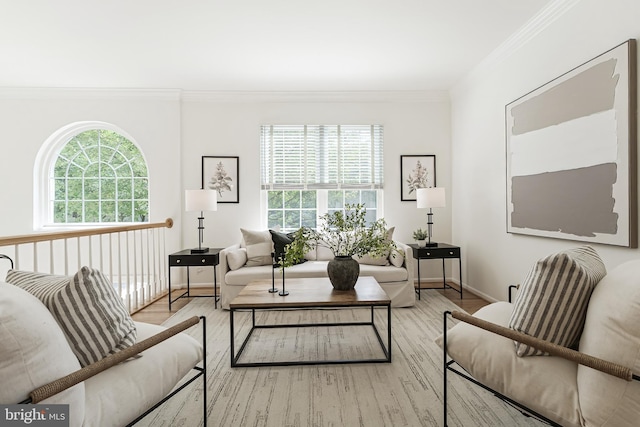 1251 Wild Hawthorn Way, Reston, VA 20194 - living area with wood finished floors, ornamental molding, and baseboards