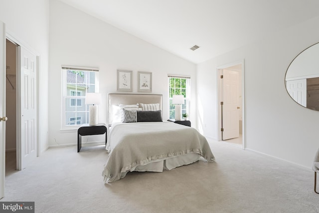1251 Wild Hawthorn Way, Reston, VA 20194 - carpeted bedroom featuring lofted ceiling and baseboards