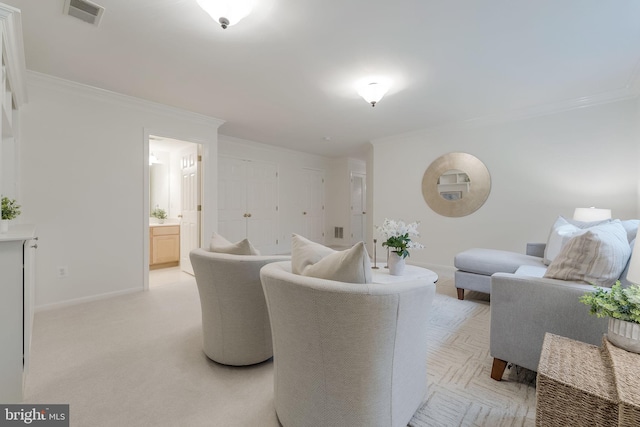 1251 Wild Hawthorn Way, Reston, VA 20194 - living room featuring crown molding and baseboards