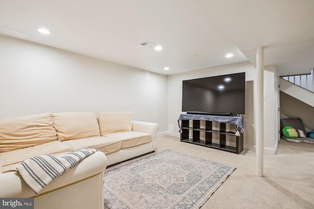 2709 Emmet Rd, Silver Spring, MD 20902 - carpeted living room featuring recessed lighting and baseboards