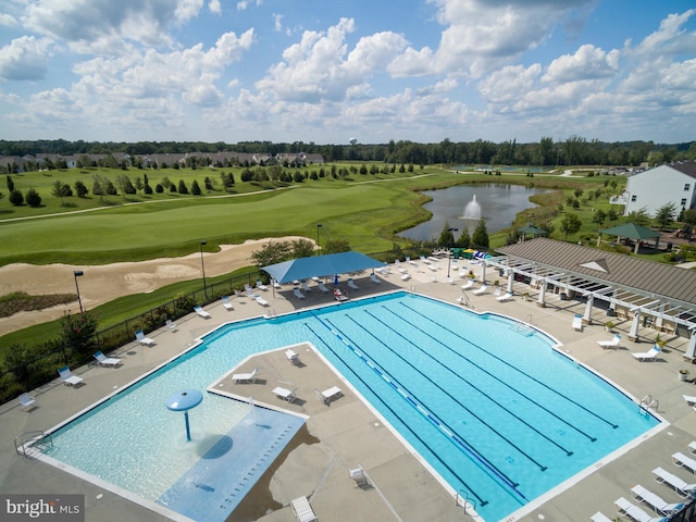 35290 Wright Way, Millsboro, DE 19966 - community pool with a water view, golf course view, and a patio area