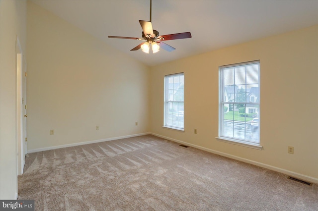 205 Saddle Ridge Dr, Harrisburg, PA 17110 - carpeted empty room with lofted ceiling, baseboards, and ceiling fan