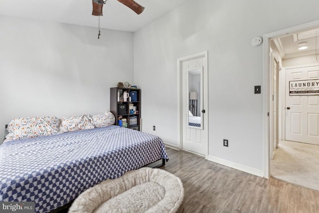 71 Sudbury Sq, Sterling, VA 20164 - bedroom featuring attic access, wood finished floors, baseboards, ceiling fan, and recessed lighting