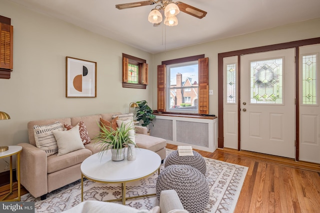 3023 Chesley, Baltimore, MD 21234 - living area with ceiling fan and light wood-style flooring