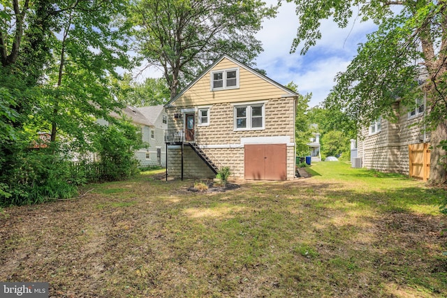3023 Chesley, Baltimore, MD 21234 - back of property with central air condition unit and stairs