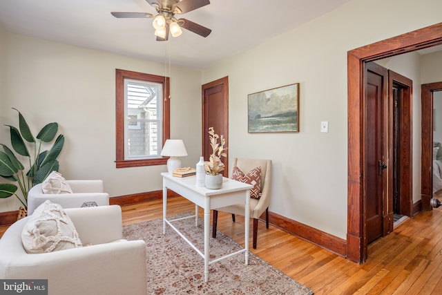 3023 Chesley, Baltimore, MD 21234 - office space featuring baseboards, light wood finished floors, and a ceiling fan