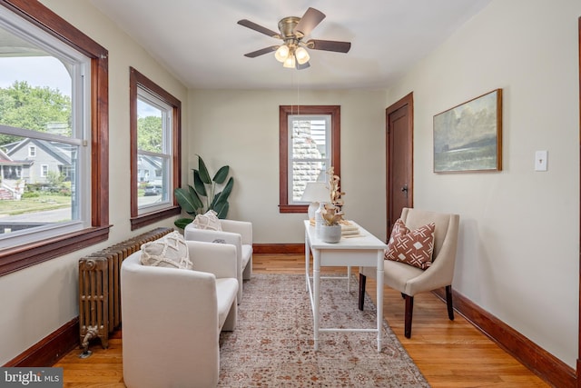 3023 Chesley, Baltimore, MD 21234 - sitting room with baseboards, light wood-style flooring, and ceiling fan
