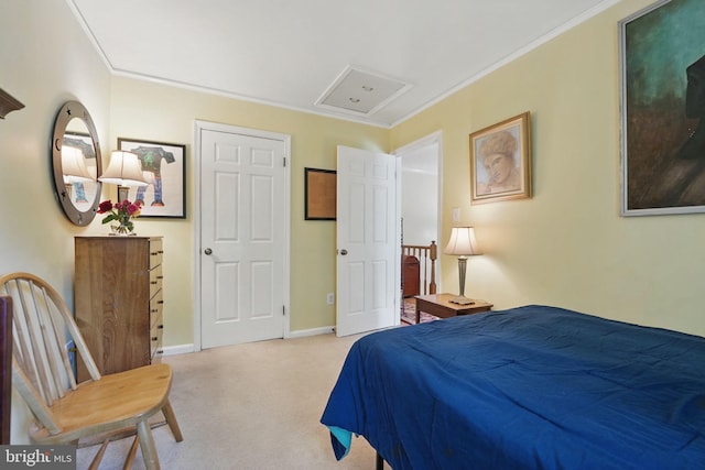 6090 Crown Royal Cir, Alexandria, VA 22310 - carpeted bedroom with crown molding and baseboards