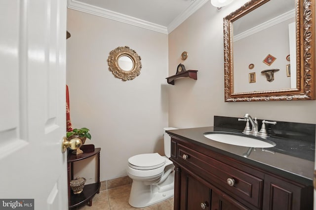 6090 Crown Royal Cir, Alexandria, VA 22310 - bathroom with crown molding, vanity, and tile patterned flooring