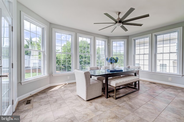 42720 Mount Auburn Pl, Broadlands, VA 20148 - sunroom featuring baseboards and tile patterned flooring