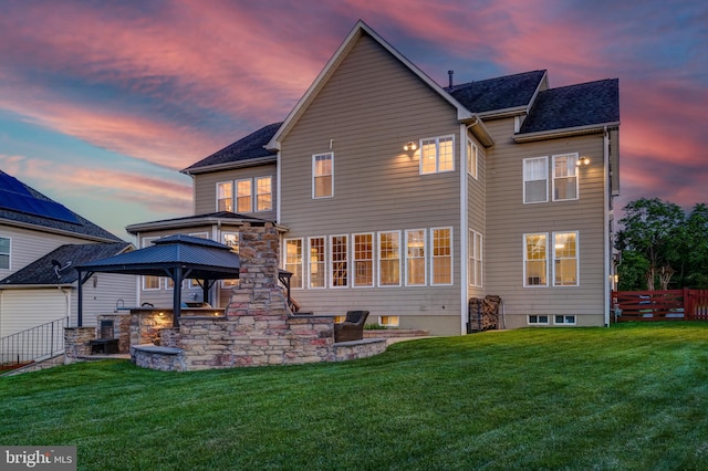 42720 Mount Auburn Pl, Broadlands, VA 20148 - rear view of house with a gazebo and a shingled roof