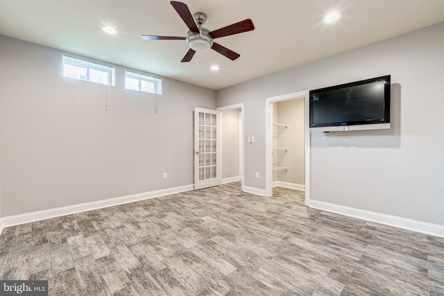 42720 Mount Auburn Pl, Broadlands, VA 20148 - spare room featuring ceiling fan, recessed lighting, baseboards, and wood finished floors
