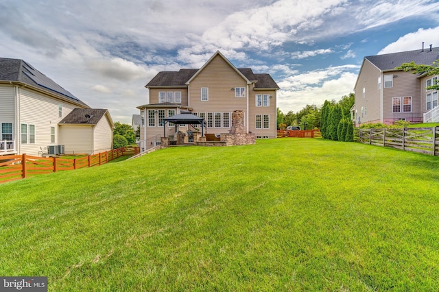 42720 Mount Auburn Pl, Broadlands, VA 20148 - back of property with a gazebo and central air condition unit