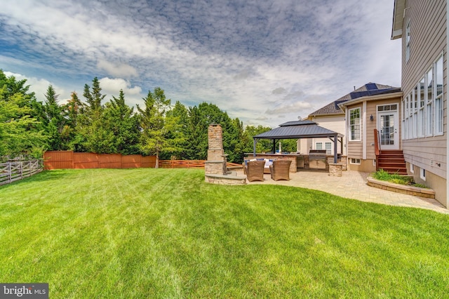 42720 Mount Auburn Pl, Broadlands, VA 20148 - view of yard with a gazebo, a patio area, an outdoor living space, and entry steps