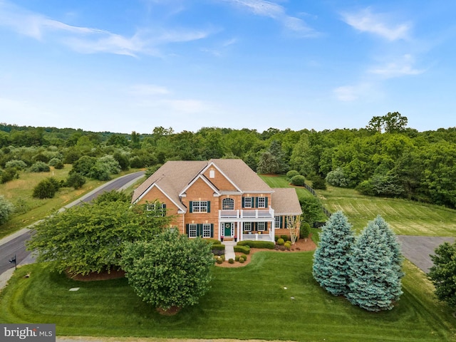 22415 Conservancy Dr, Ashburn, VA 20148 - aerial view of property and surrounding area featuring a heavily wooded area