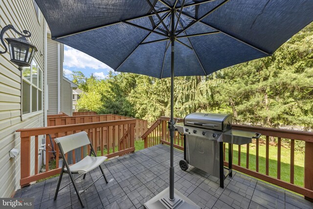 3 River Birch Cir, Princeton, NJ 08540 - view of patio with grilling area and a wooden deck