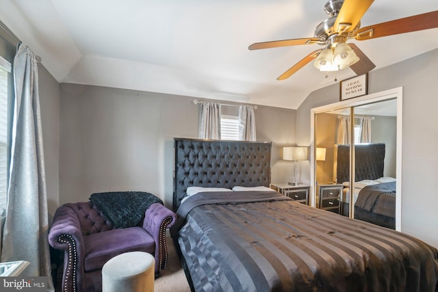 1317 Winston Ave, Baltimore, MD 21239 - bedroom featuring lofted ceiling, a closet, and a ceiling fan