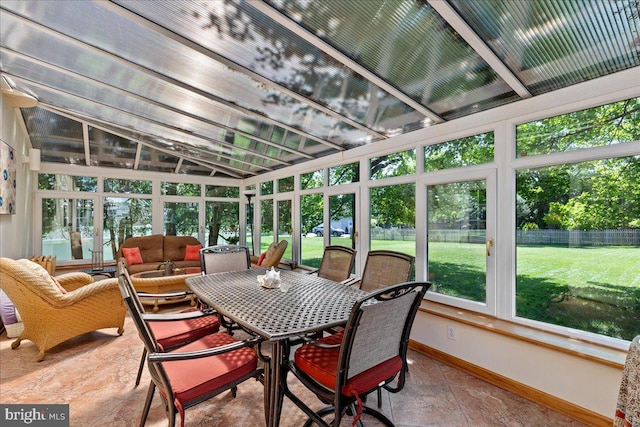 15 Hamilton Ct, Lawrenceville, NJ 08648 - sunroom / solarium with vaulted ceiling, baseboards, and stone finish flooring