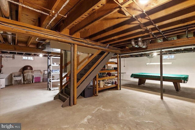 15 Hamilton Ct, Lawrenceville, NJ 08648 - basement with stairs and pool table