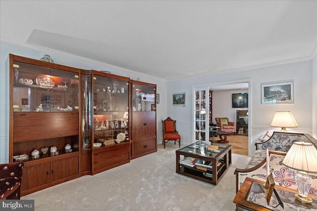 15 Hamilton Ct, Lawrenceville, NJ 08648 - living area featuring crown molding and carpet floors