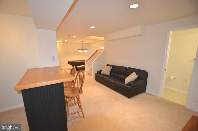 6385 Hunters Crossing Ct, Eldersburg, MD 21784 - living room featuring carpet, recessed lighting, and baseboards