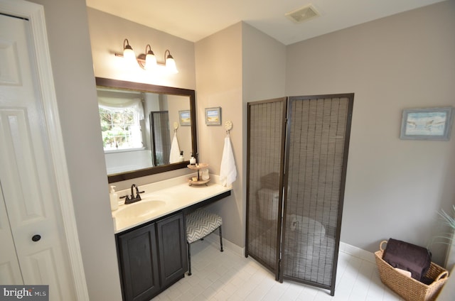 6385 Hunters Crossing Ct, Eldersburg, MD 21784 - bathroom featuring vanity, baseboards, and tile patterned flooring