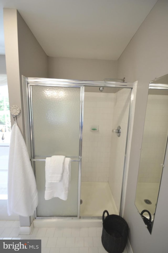 6385 Hunters Crossing Ct, Eldersburg, MD 21784 - bathroom with a shower stall and tile patterned floors
