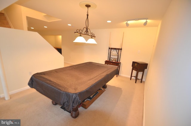 6385 Hunters Crossing Ct, Eldersburg, MD 21784 - rec room with pool table, carpet, recessed lighting, and baseboards