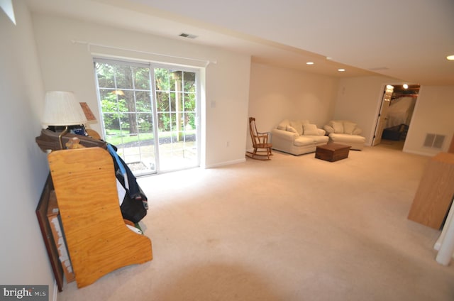 6385 Hunters Crossing Ct, Eldersburg, MD 21784 - living area featuring carpet, recessed lighting, and baseboards