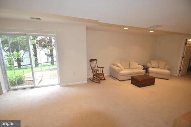 6385 Hunters Crossing Ct, Eldersburg, MD 21784 - living area featuring carpet, baseboards, and recessed lighting