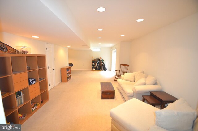 6385 Hunters Crossing Ct, Eldersburg, MD 21784 - living room featuring recessed lighting and carpet flooring