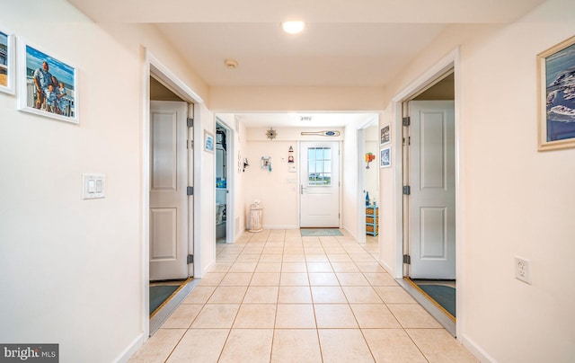 39 Kentucky Dr, Little Egg Harbor Twp, NJ 08087 - hallway with light tile patterned floors, baseboards, and recessed lighting