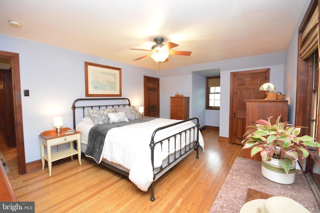 1598 Hollywood Dr, Lancaster, PA 17601 - bedroom featuring baseboards, light wood finished floors, and ceiling fan