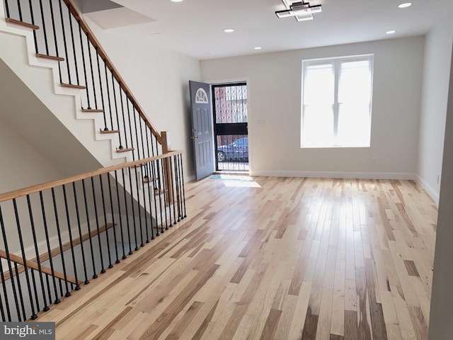 2015 S 23rd St, Philadelphia, PA 19145 - entryway with wood finished floors, recessed lighting, and baseboards