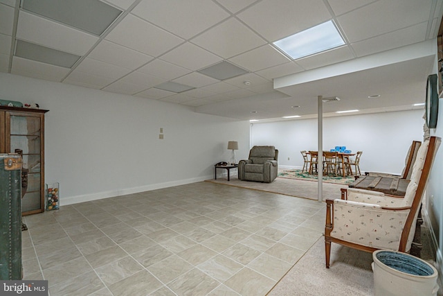4408 Irish Creek Rd, Bernville, PA 19506 - sitting room with a drop ceiling, light tile patterned floors, and baseboards