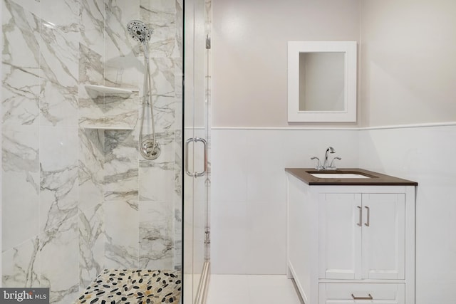 10401 Zion Dr, Fairfax, VA 22032 - full bathroom featuring a marble finish shower and vanity