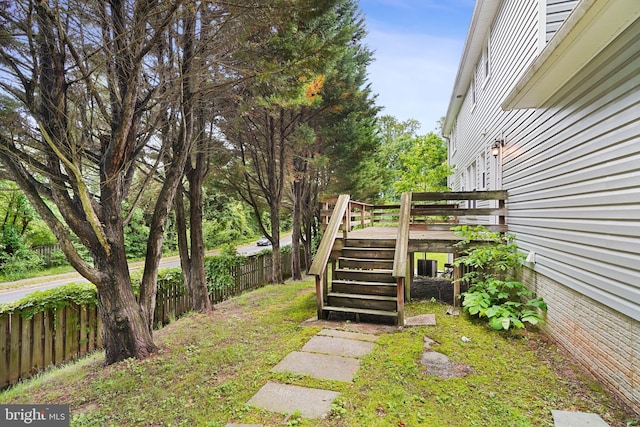 10401 Zion Dr, Fairfax, VA 22032 - view of yard with stairway and a deck