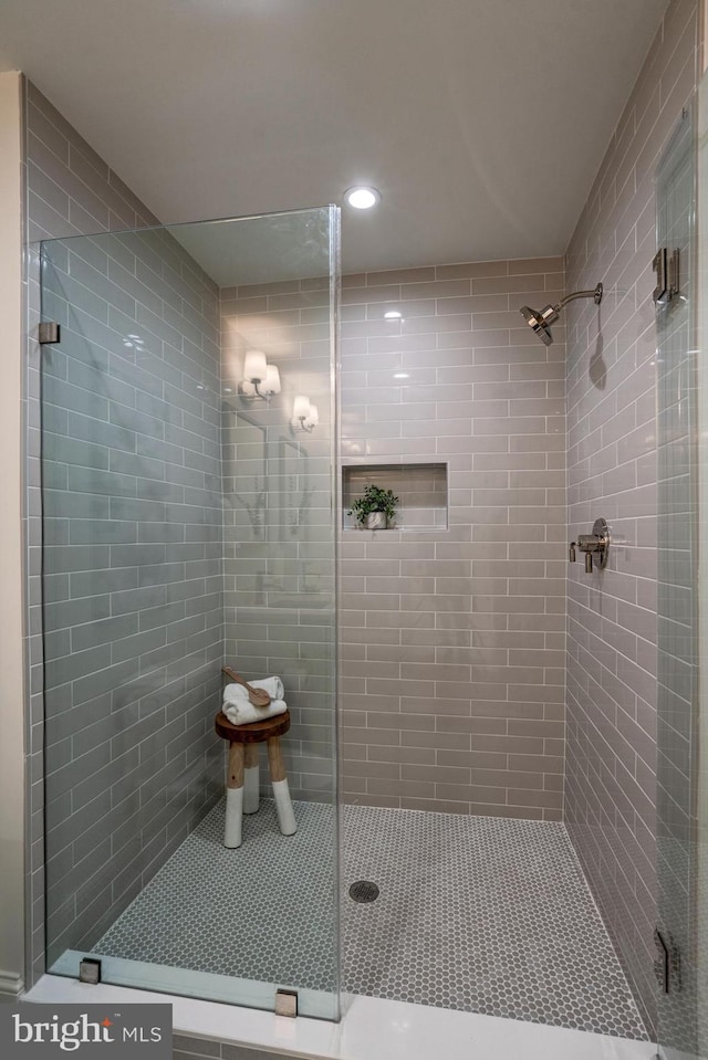 3200 Winnett Rd, Chevy Chase, MD 20815 - full bathroom featuring a shower stall and recessed lighting