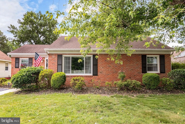1110 Holland Ave, Cambridge, MD 21613 - view of front of house with brick siding, a front lawn, and roof with shingles