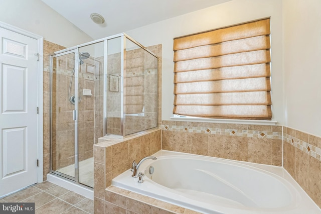102 Helen Dr, Cinnaminson, NJ 08077 - full bathroom with a garden tub, a stall shower, and tile patterned flooring