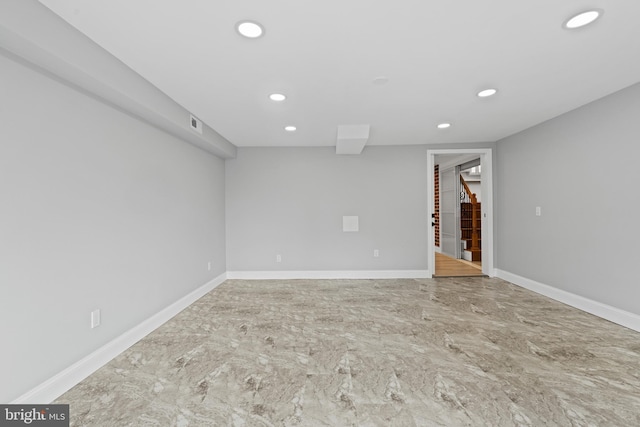 826 Suffolk Rd, Jenkintown, PA 19046 - empty room featuring recessed lighting, baseboards, and stairway