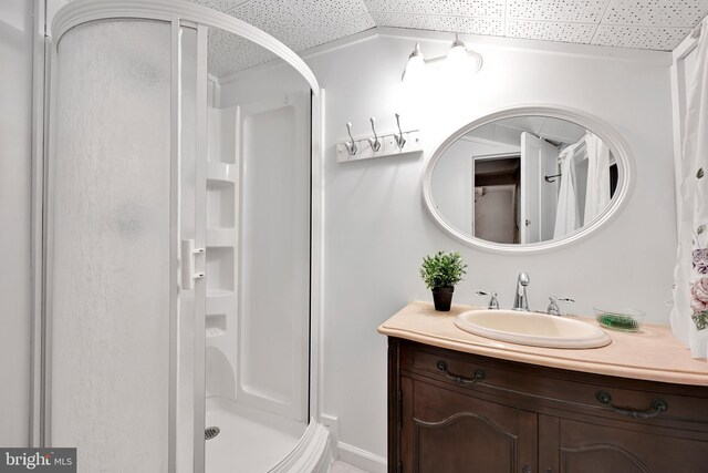 210 Pennsylvania Ave, Mount Gretna, PA 17064 - bathroom featuring a stall shower and vanity