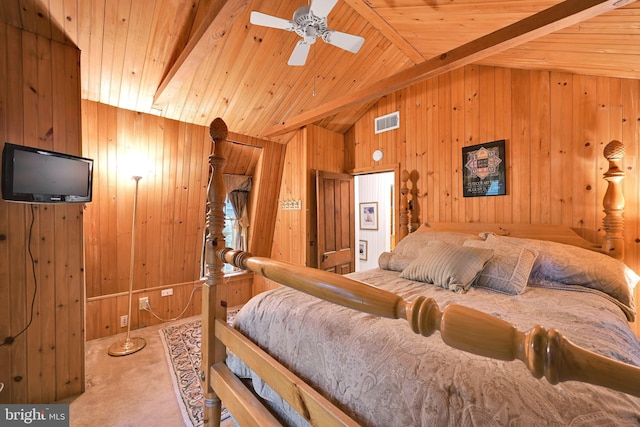 210 Pennsylvania Ave, Mount Gretna, PA 17064 - carpeted bedroom featuring wooden ceiling and wooden walls