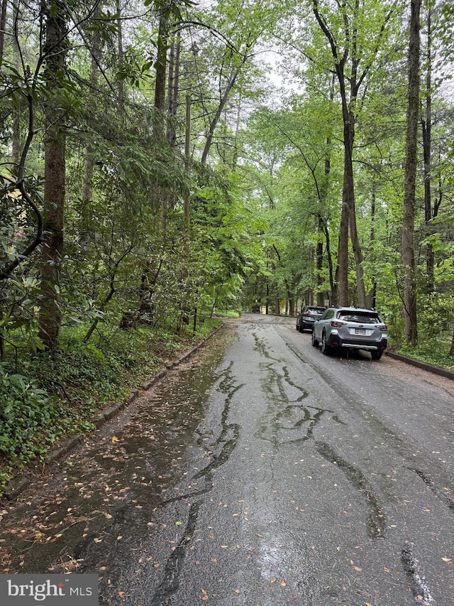 210 Pennsylvania Ave, Mount Gretna, PA 17064 - view of asphalt street with curbs and a wooded view
