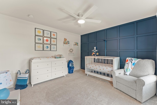 2042 Morgan Creek Dr, Quakertown, PA 18951 - bedroom featuring a decorative wall, carpet floors, and a ceiling fan